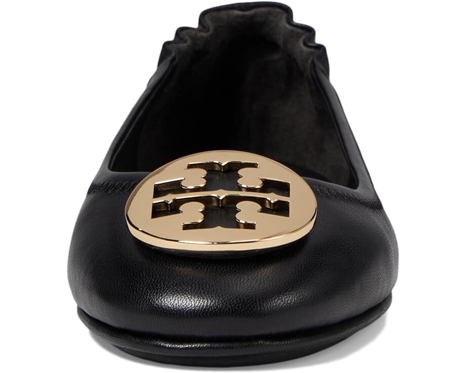 Туфли на плоской подошве Tory Burch Minnie Travel Ballet w/ Metal Logo, цвет Perfect Black/Gold — фото 2