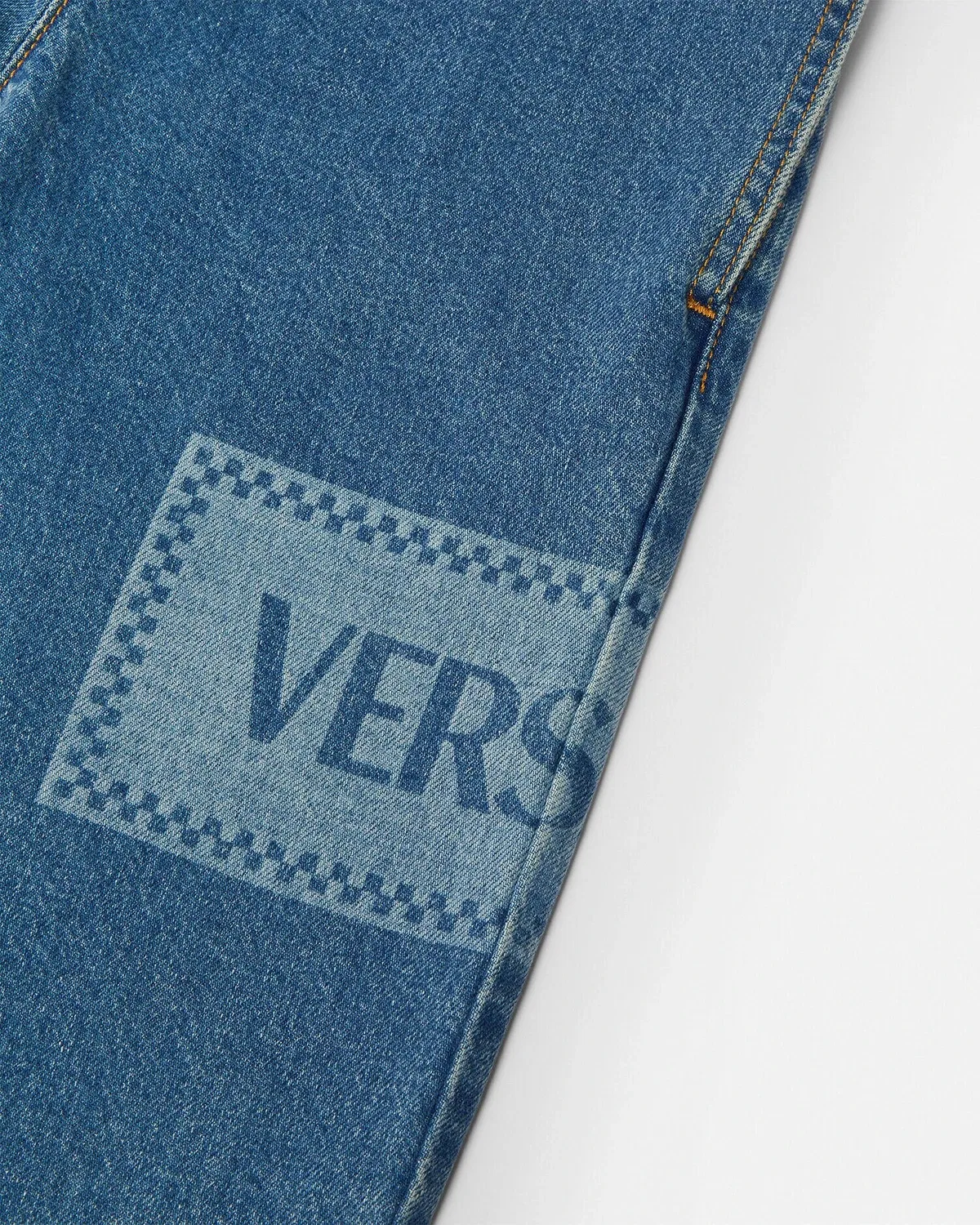 Детские джинсы с винтажным логотипом 90-х VERSACE, синий — фото 4