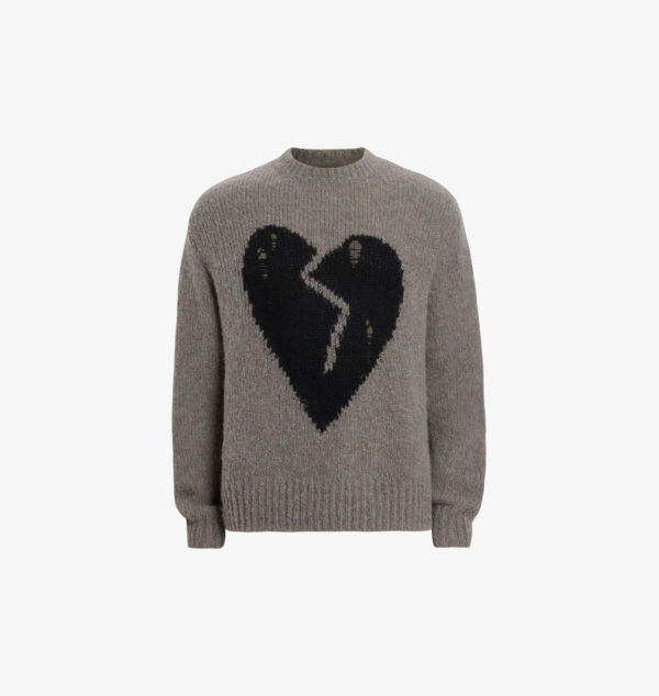 

Вязаный джемпер Luvheart из смеси шерсти с круглым вырезом Allsaints, серый