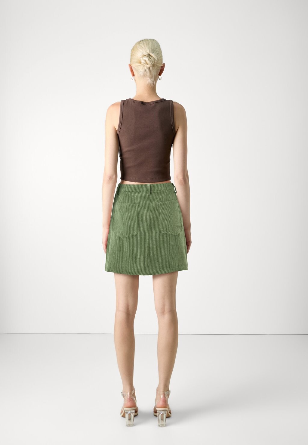 

Юбка А-силуэта PCEFFI SKIRT Pieces, оливковый