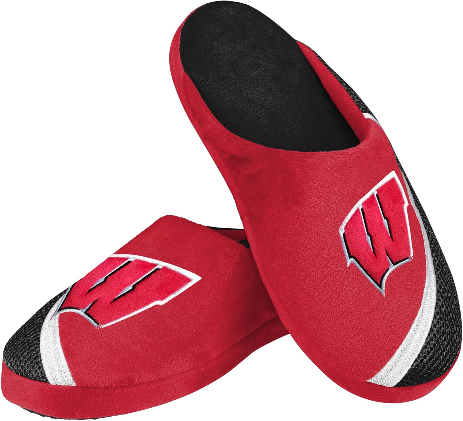 Мужские тапочки FOCO NCAA 2022 с большим логотипом и цветной окантовкой, Wisconsin Badgers — фото 2