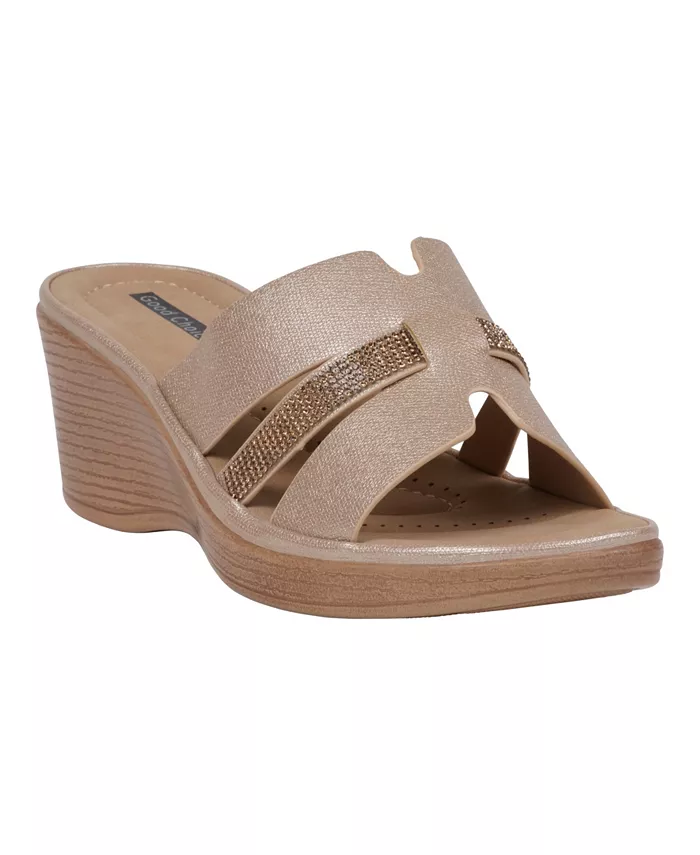 Женские босоножки Frances на платформе с декоративными элементами GC Shoes, золотой