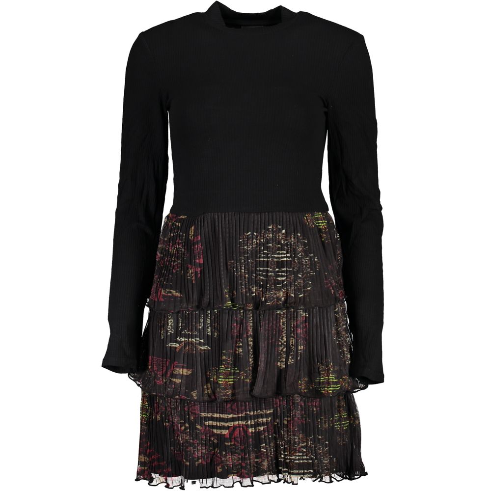 

Шикарное короткое платье с высоким воротом и длинными рукавами Desigual, черный
