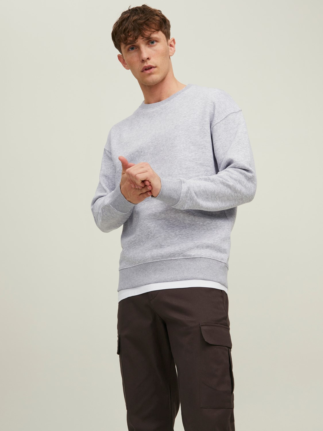 

Толстовка Jack & Jones Basic Sweater Langarm Shirt Rundhals Pullover JJESTAR, серый