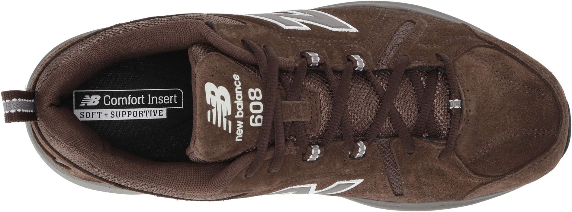 Кроссовки New Balance 608v5, цвет Шоколадно-коричневый/Белый — фото 2