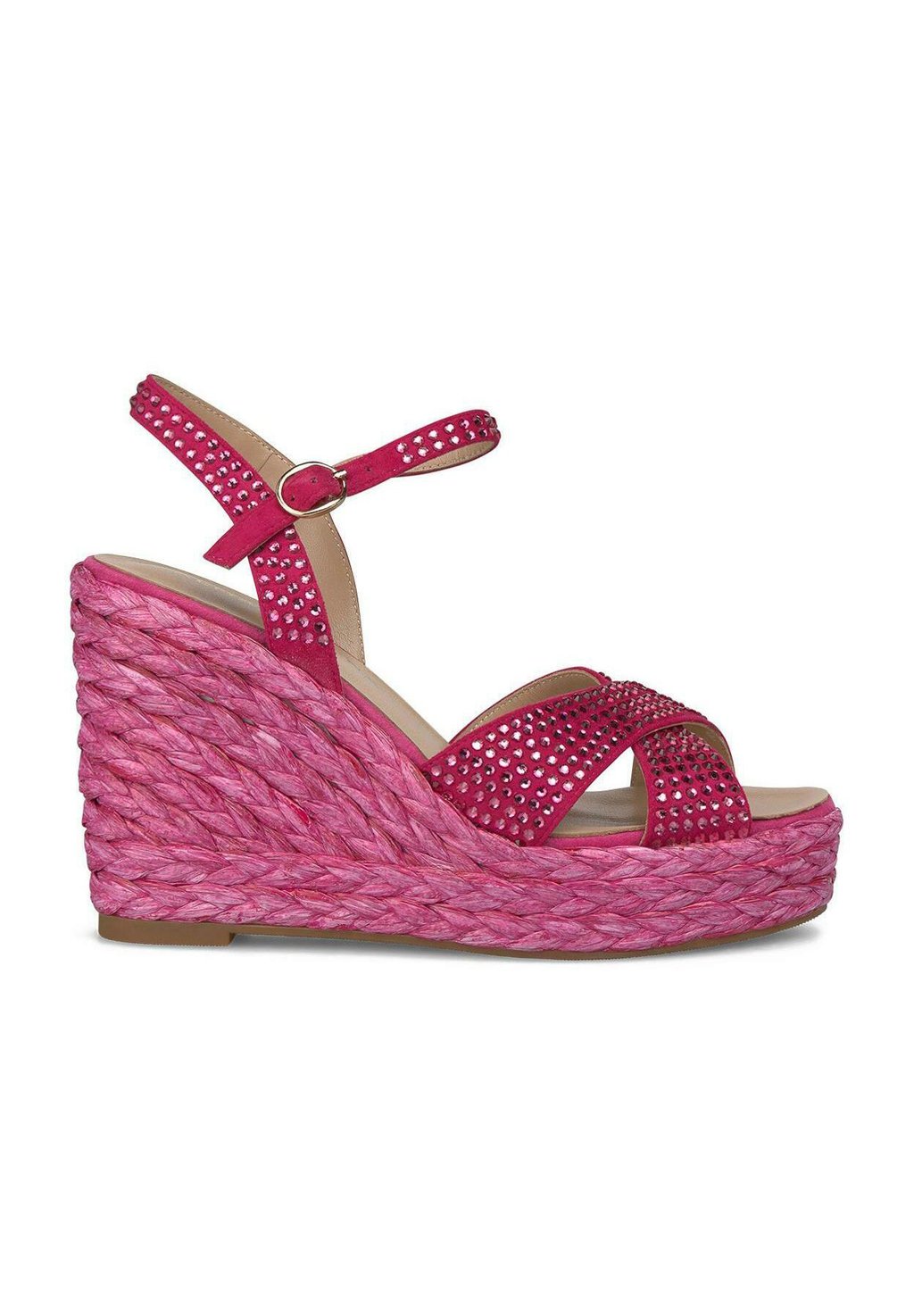 Босоножки на танкетке CON PUNTERA REDONDEADA YCIERRE CON HEBILLA - High heeled sandals Alma en Pena, цвет Fucsia Jaspeado — фото 2