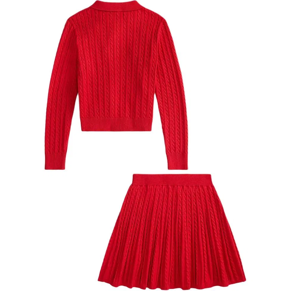 Детский костюм с юбкой Polo Ralph Lauren Teenagers Red Gold Multicolor — фото 3