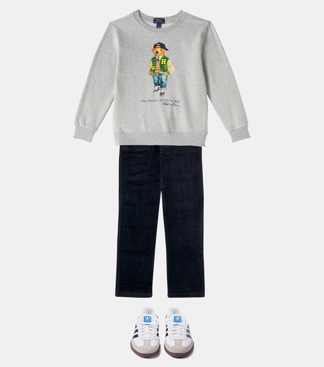 Кроссовки Samba OG из кожи с отделкой из замши Adidas Originals Kids, Ftwr White / Core Black / Gum5 — фото 2