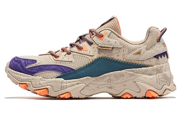 

QIAODAN Кроссовки SHANBO x Dry с низким верхом, противоскользящие, с амортизацией, мужские, серые, голубо-фиолетовые