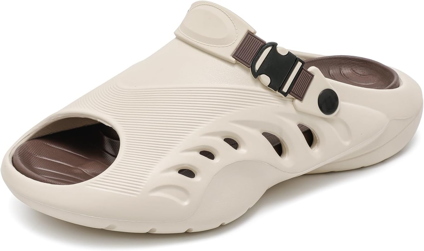 

XCUT Женские и мужские сабо, легкие сандалии из ЭВА с вентиляционными отверстиями и задним ремешком, коричневый