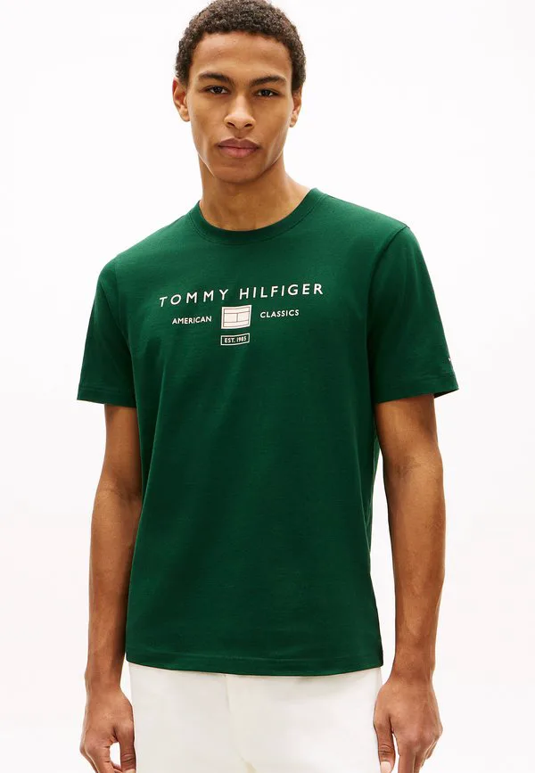 Футболка с монограммой и принтом brand love Tommy Hilfiger, Nocturnal Green