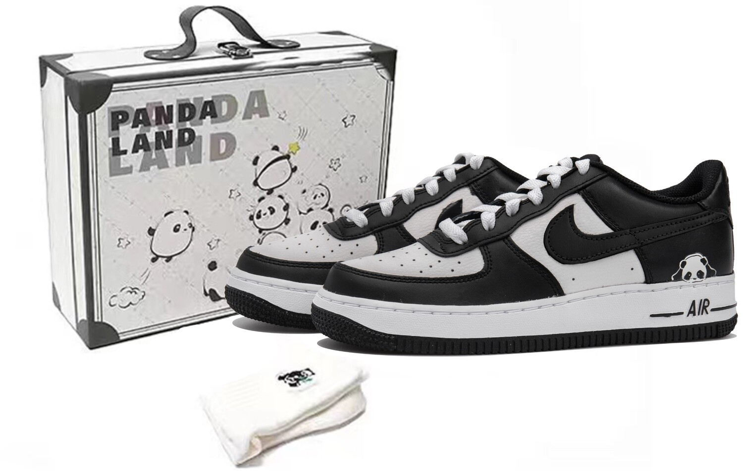 

Кроссовки Nike Air Force 1 Skateboarding Shoes Women's Low-top Black/white, черный/белый