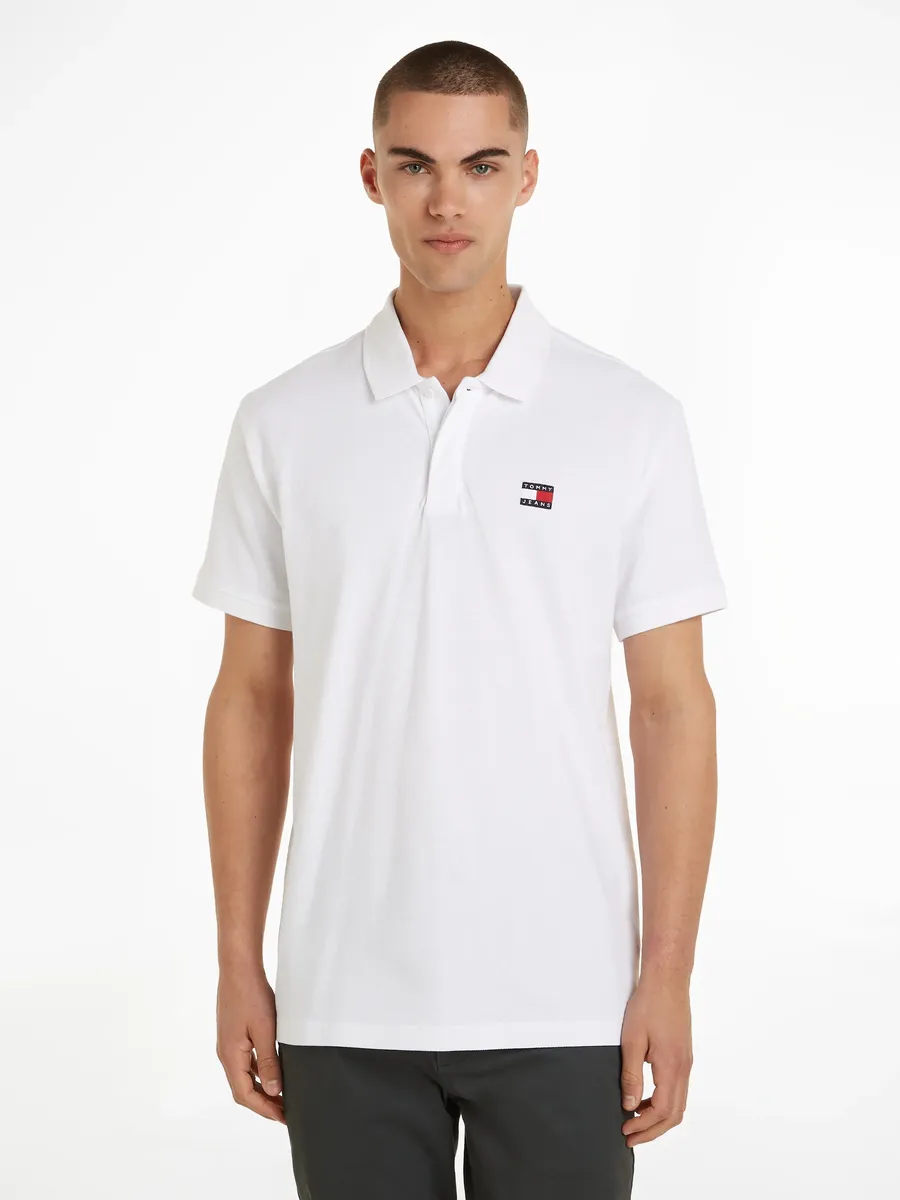 

Рубашка-поло Tommy Jeans "TJM REG BADGE POLO", с воротником-поло, белый