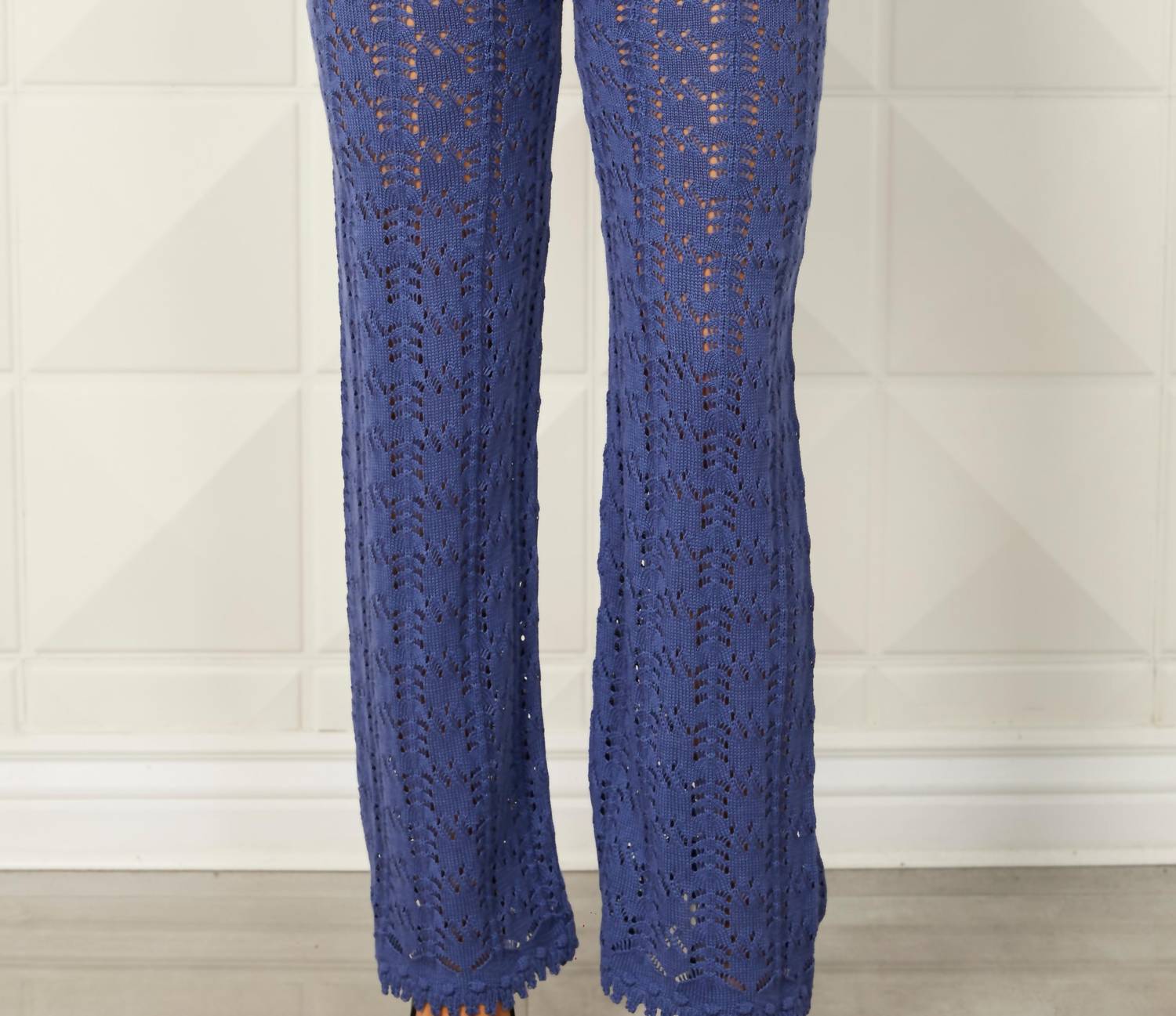 

Вязаные брюки крючком из денима french kyss, цвет denim