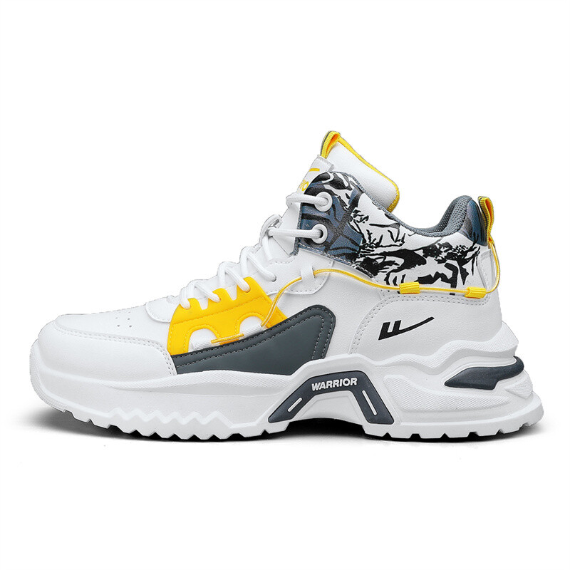 

Кроссовки WARRIOR Lifestyle Shoes Men Mid-top Navy, белый/темно-синий/желтый