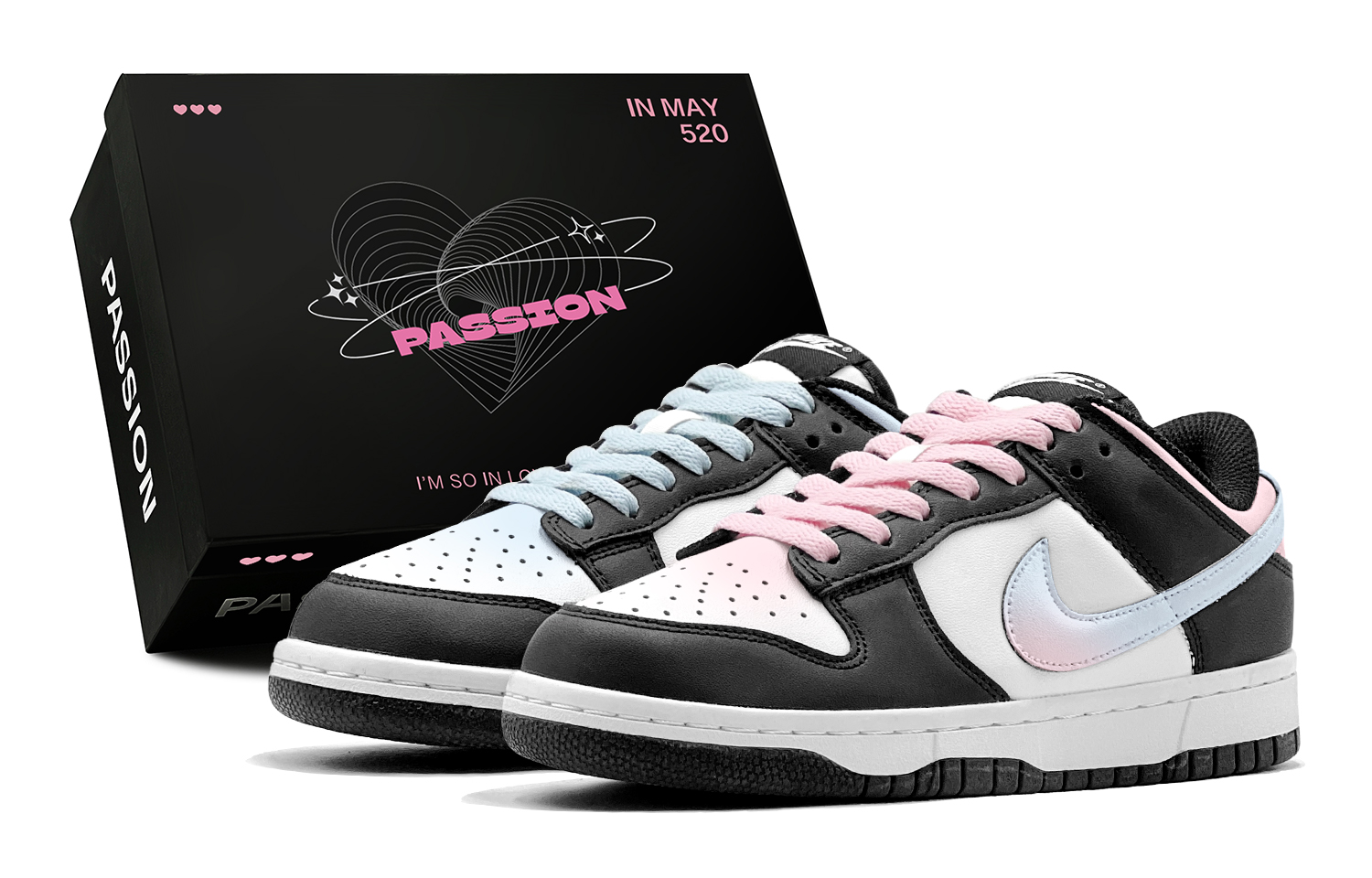 

Nike Кроссовки для скейтбординга Dunk Low Top, мужские, сине-розовые