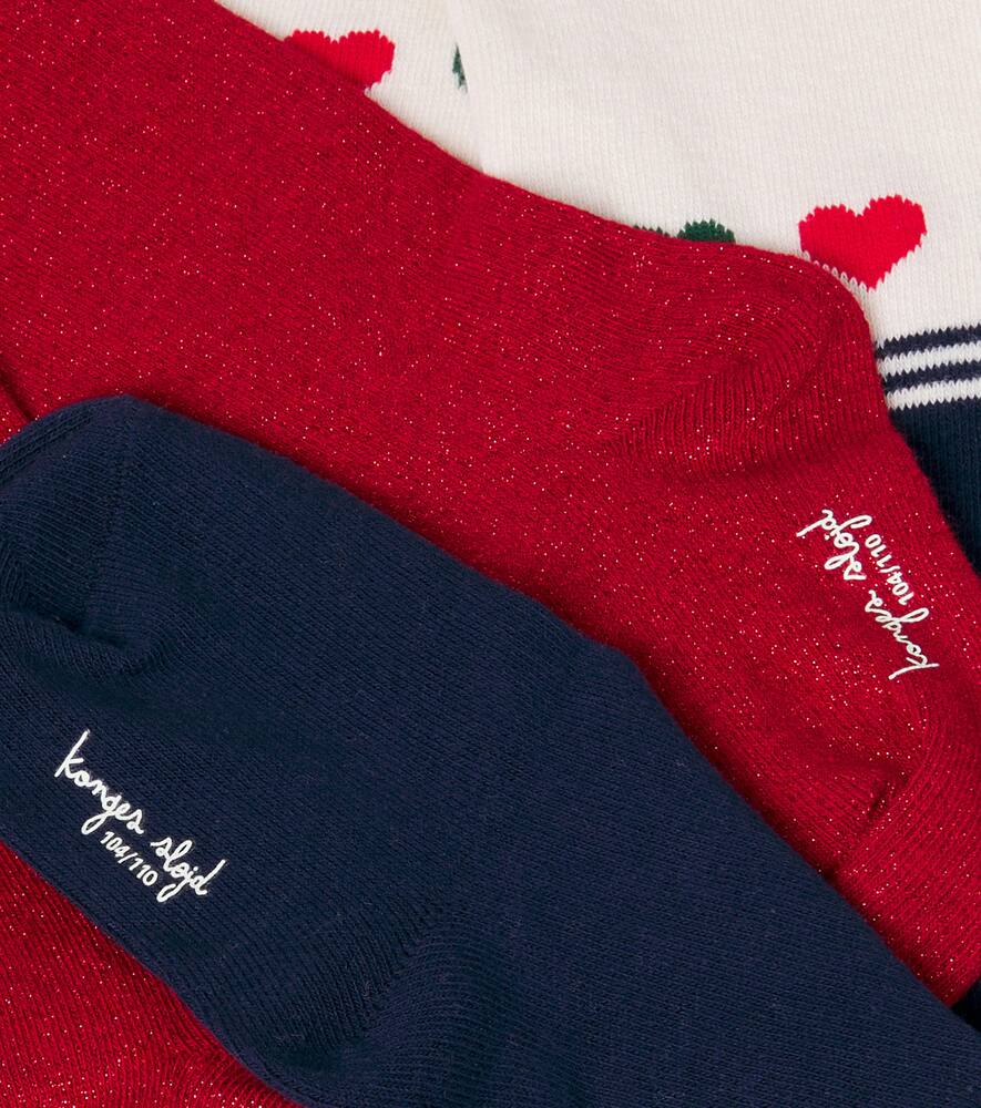 Комплект колготок из хлопковой смеси Konges Sløjd, Heart Mix — фото 2