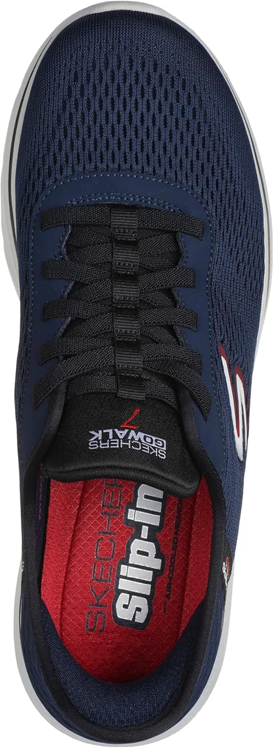 Мужские слипоны Skechers Hands Free Go Walk 7 - Free Hand 2, темно-синий/красный — фото 3
