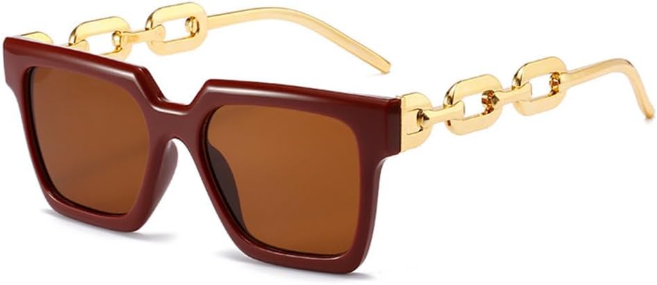 

MUTYNE Серебряные модные женские квадратные солнцезащитные очки UV400 с винтажными дужками на цепочке, мужские солнцезащитные очки с градиентным зеркальным покрытием, Tea