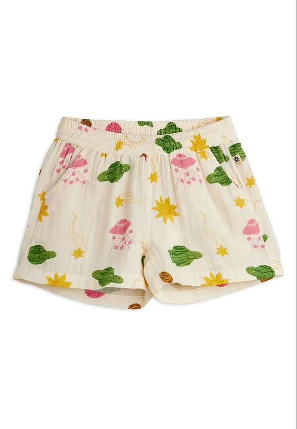 Космические муслиновые шорты Mini Rodini, Off-White — фото 2