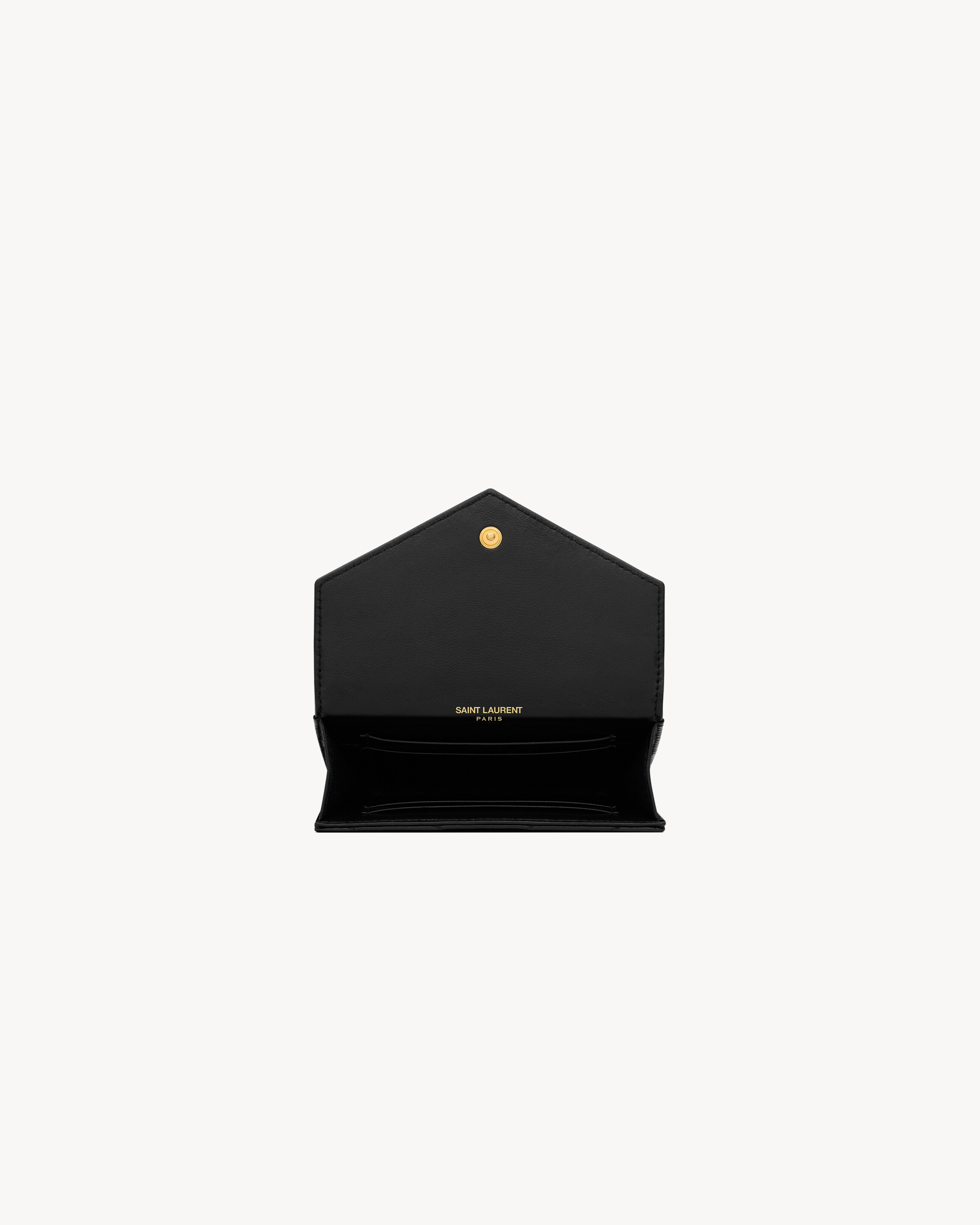 Маленькое конвертное портмоне Cassandre Matelasse из овечьей кожи Saint Laurent, черный — фото 4