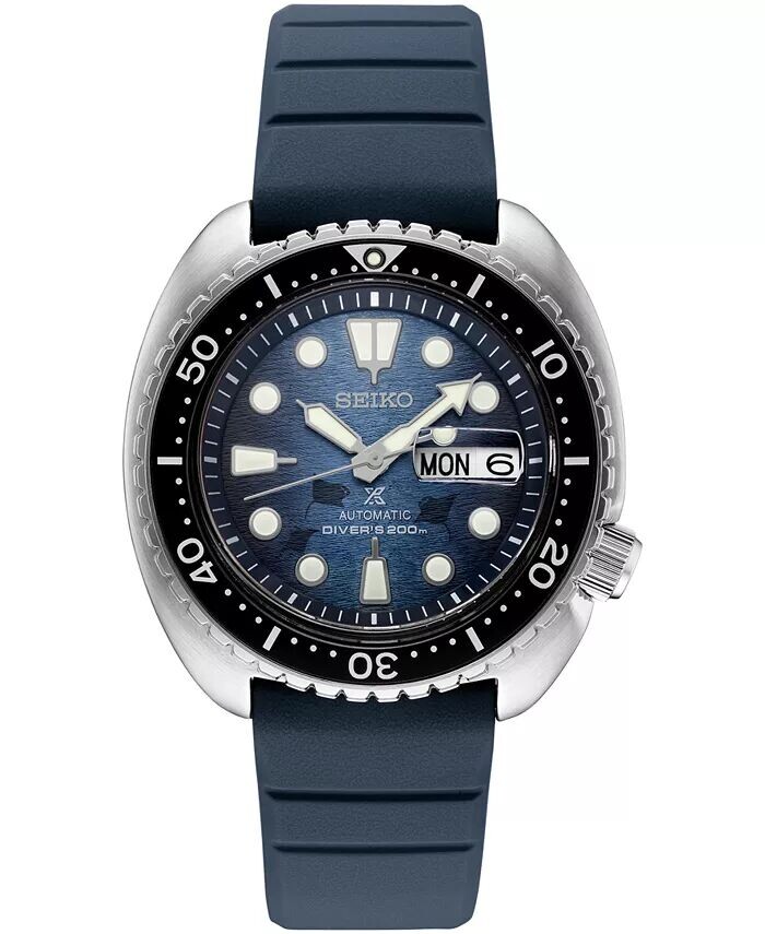 

Мужские автоматические часы Prospex Diver темно-синие с силиконовым ремешком, 45 мм Seiko