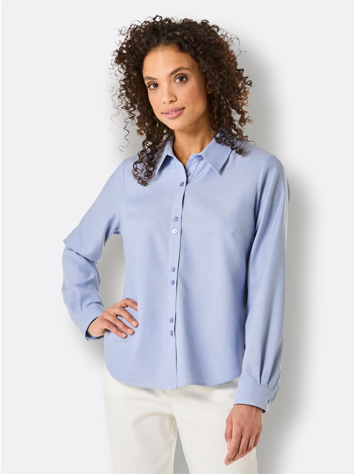

Блузка-рубашка в меланжевом цвете голубого и экрю creation L