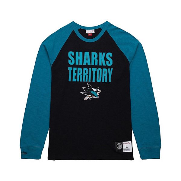

Мужская футболка с длинным рукавом San Jose Sharks черного/бирюзового цвета Mitchell & Ness