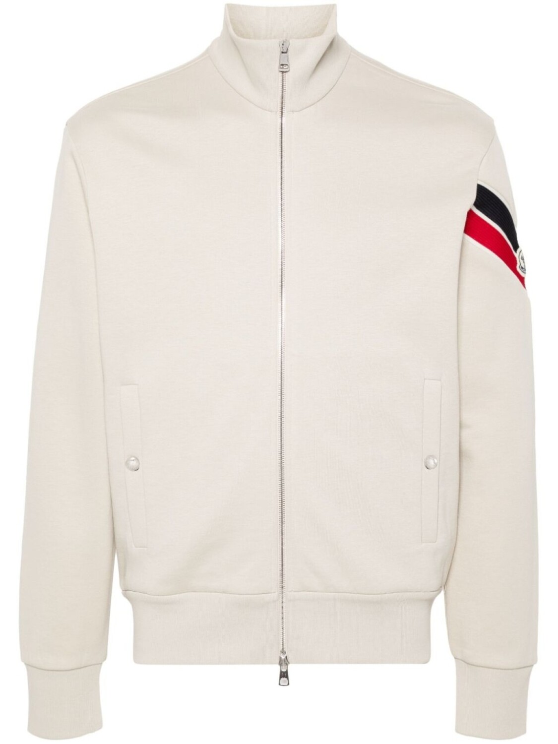 

Moncler толстовка на молнии с отделкой в полоску, нейтральный цвет