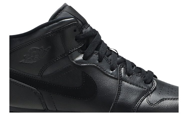 Кроссовки Air Jordan 1 Mid GS 'Deep Black', черный — фото 2