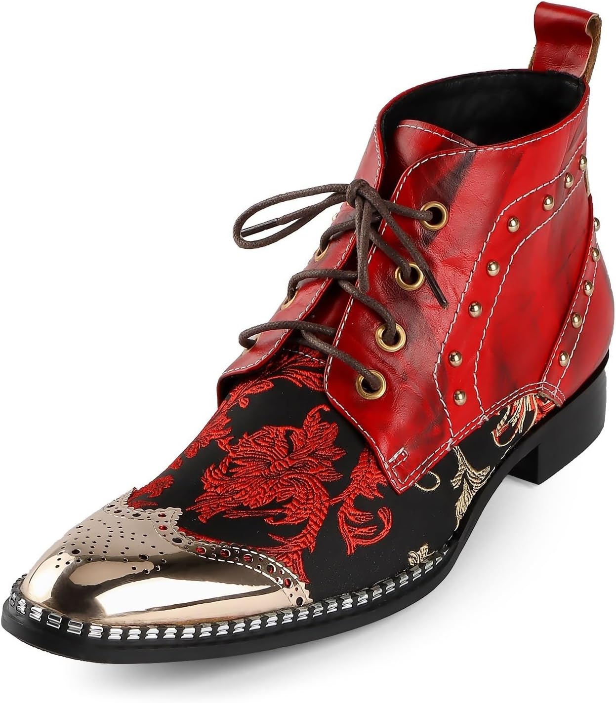 

Ботинки TAYGUM для мужчин на щиколотку, для праздничных мероприятий, вечеринки, клуба и офиса, из первого слоя коровьей кожи, натуральная кожа (3US), 3 Red