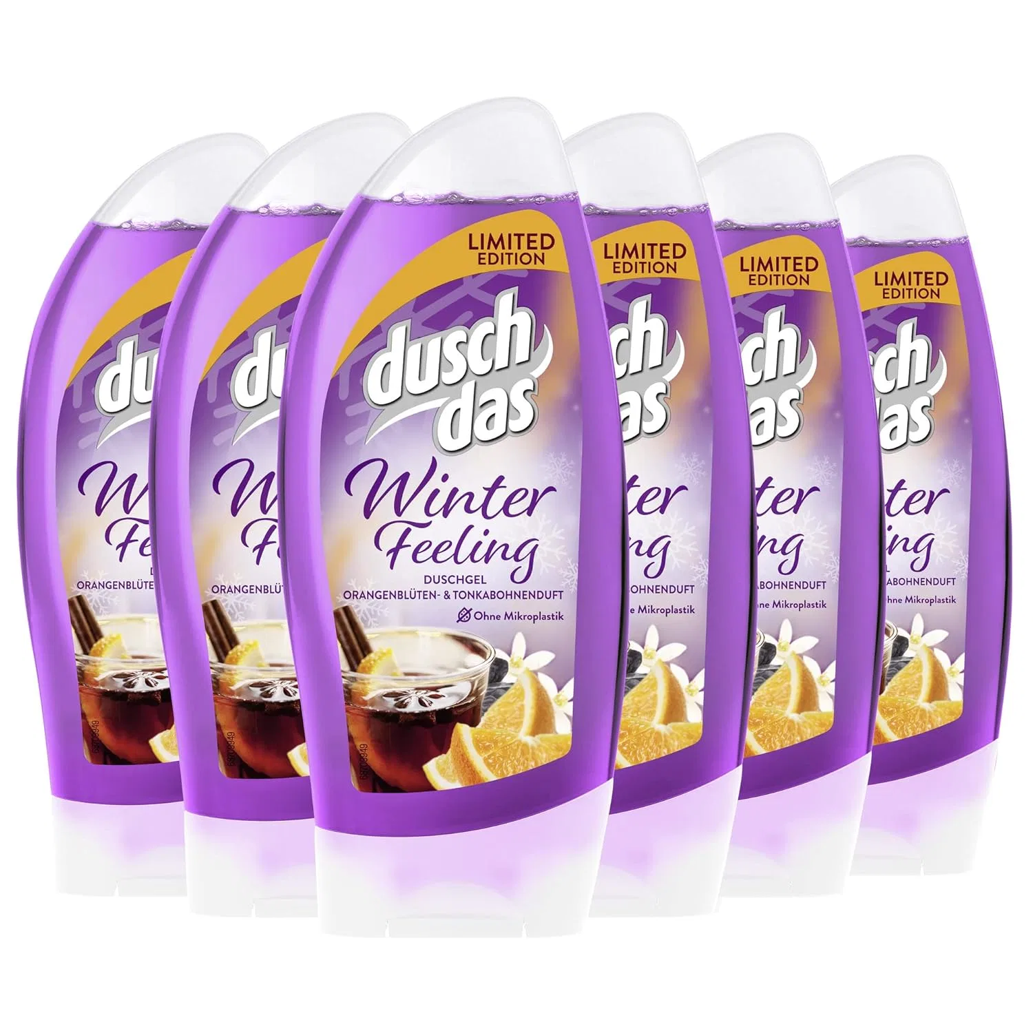 Гель для душа Duschdas Winter Feeling с ароматом апельсинового цвета и бобов тонка, 6 x 250 мл Duschdas