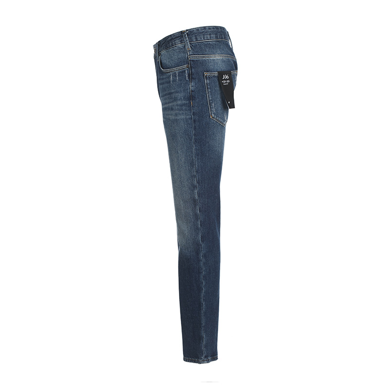 Низкие прямые джинсы EMPORIO ARMANI, синие — фото 4