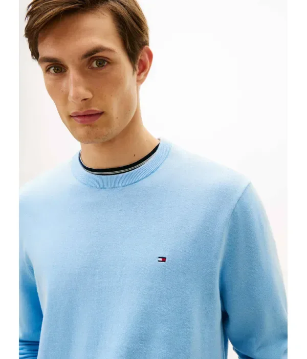 Свитер regular fit Tommy Hilfiger, небесно-голубой — фото 4
