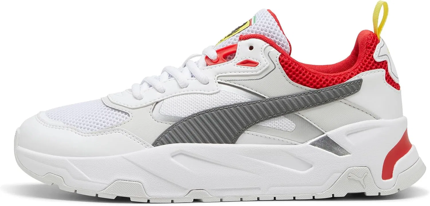 Кроссовки PUMA Unisex Ferrari Trinity, Puma White Rosso Corsa