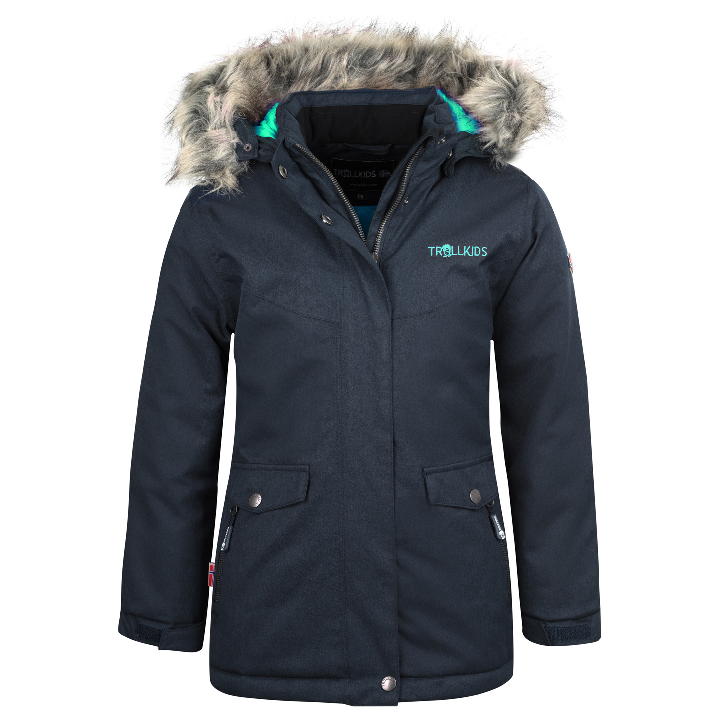 

Пальто Trollkids Girl's Oslo Coat XT, цвет Anthracite/Mint