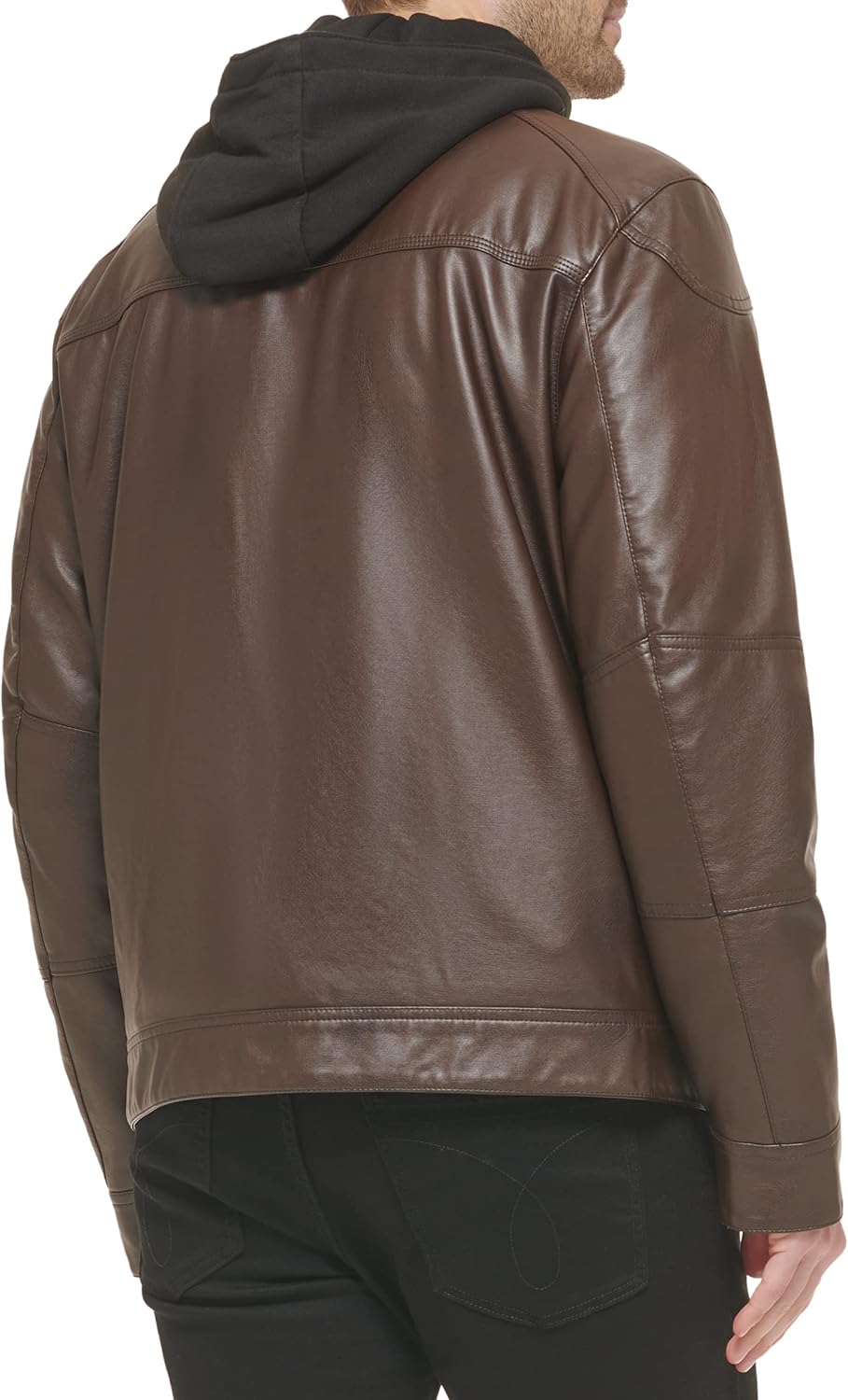 Мужская мотоциклетная куртка Calvin Klein со съемной толстовкой, Moto Brown — фото 4