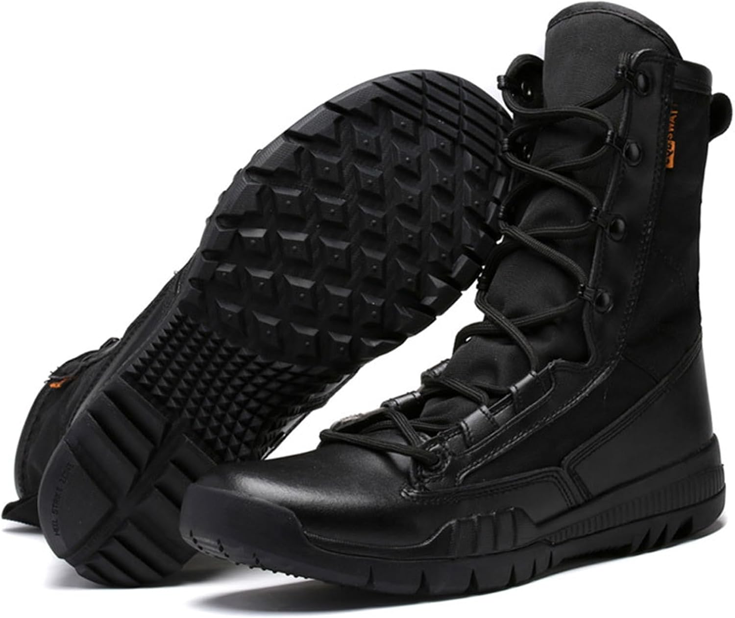 

Мужские кожаные высокие ботинки TZNBGGE с шнуровкой, пустынные армейские джунгли, противоскользящие боевые ботинки, прочная рабочая и тактическая обувь, черный