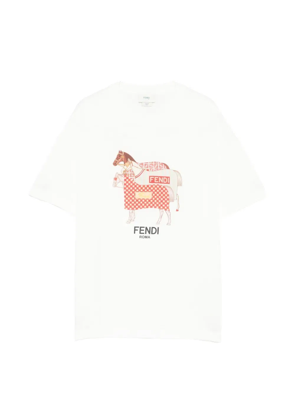 Футболка с принтом лошади Fendi Kids, белый