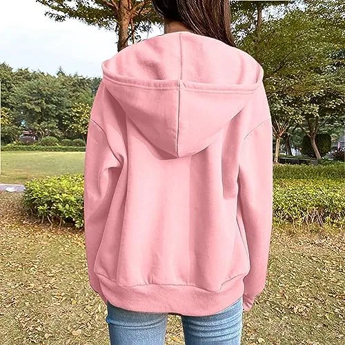 Женская толстовка на молнии, оверсайз, флисовая, бренд Generic, цвет A-3-pink — фото 2