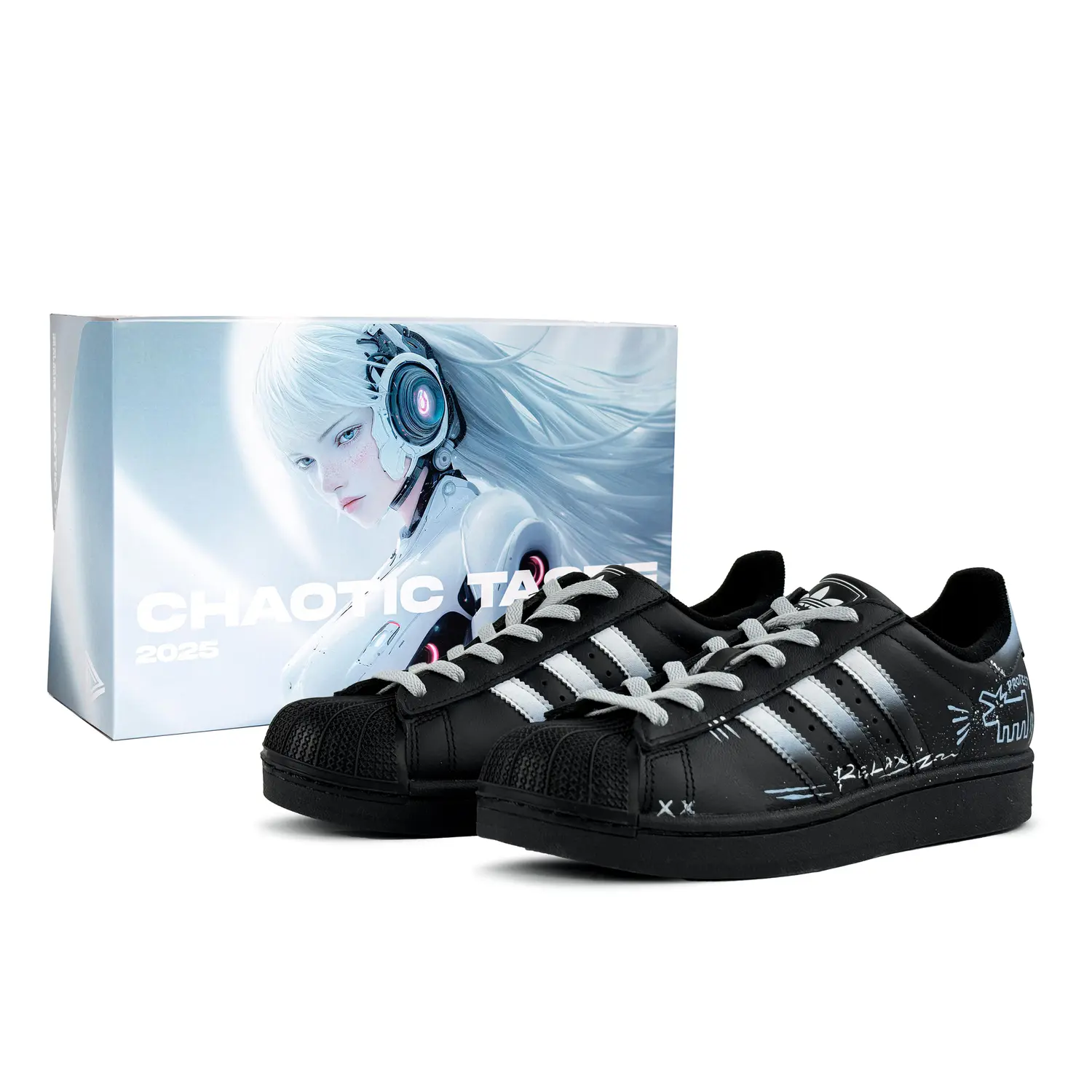 

Adidas Originals Superstar 2 Noisy Puppy устойчивые к истиранию низкие детские скейтбординг кроссовки black унисекс
