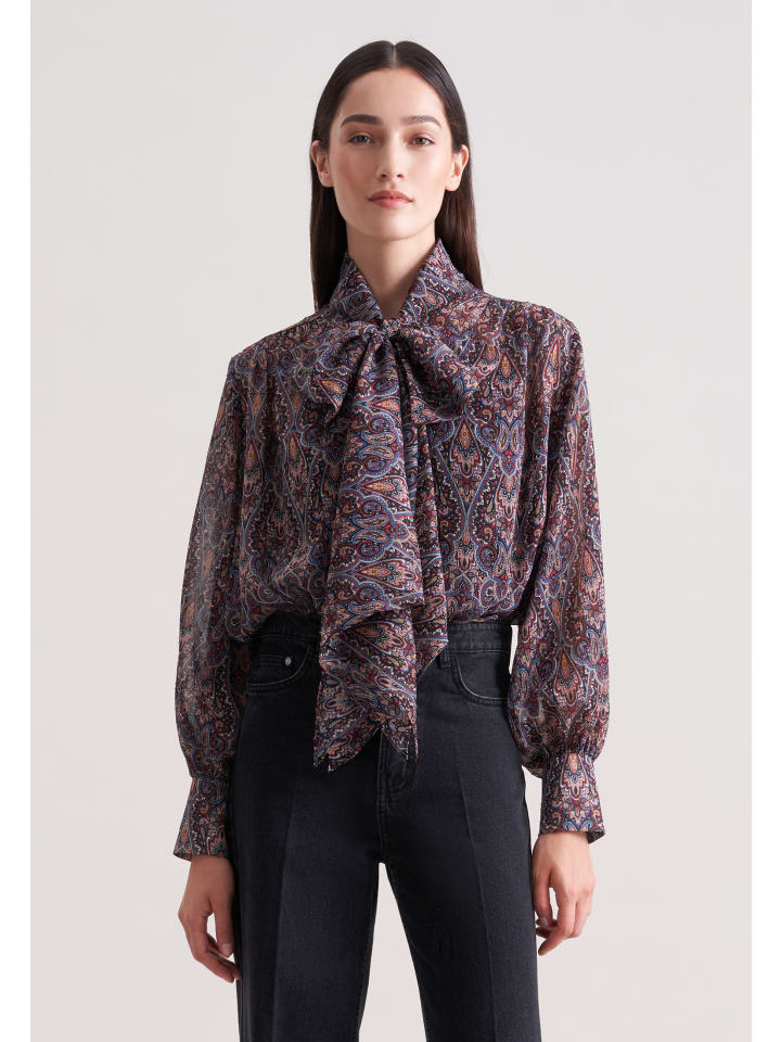 

Обычная расклешенная блузка темно-синего цвета Seidensticker