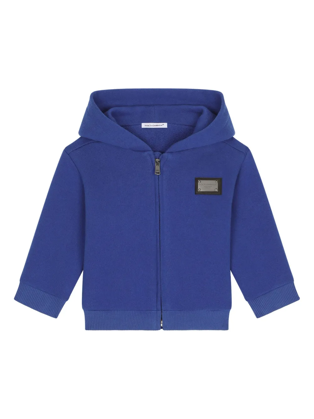 

Худи на молнии с логотипом Dolce & Gabbana Kids, синий