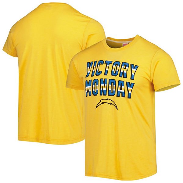 

Мужская футболка victory monday tri-blend los angeles chargers gold Homage