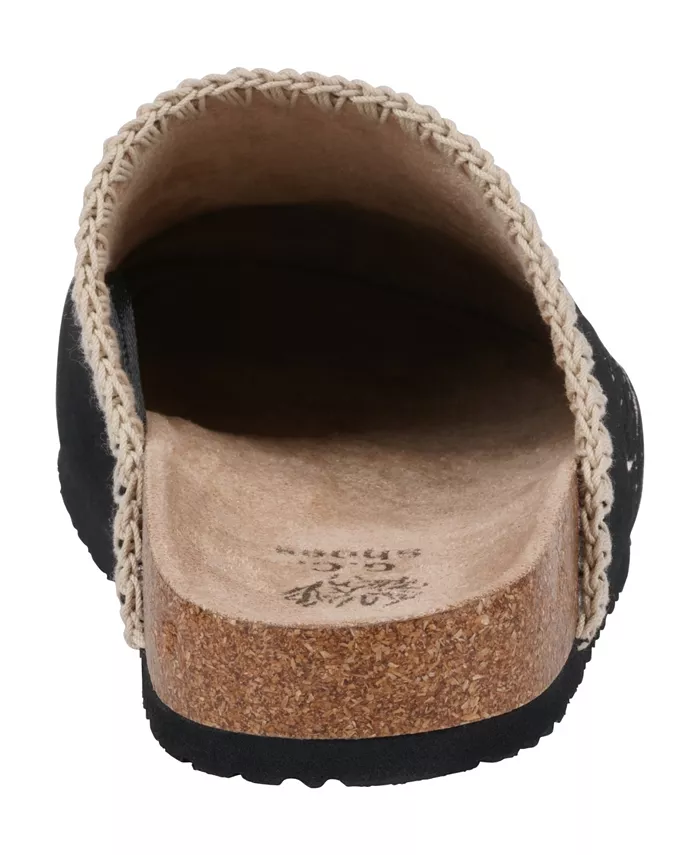 Женские клоги Jamie с вышивкой и стелькой-слайд GC Shoes, черный — фото 3