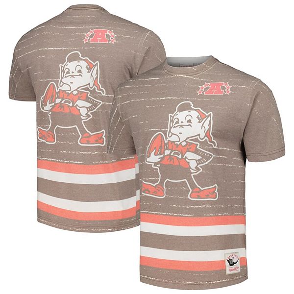 

Мужская футболка Cleveland Browns Jumbotron 30 коричневого цвета Mitchell & Ness