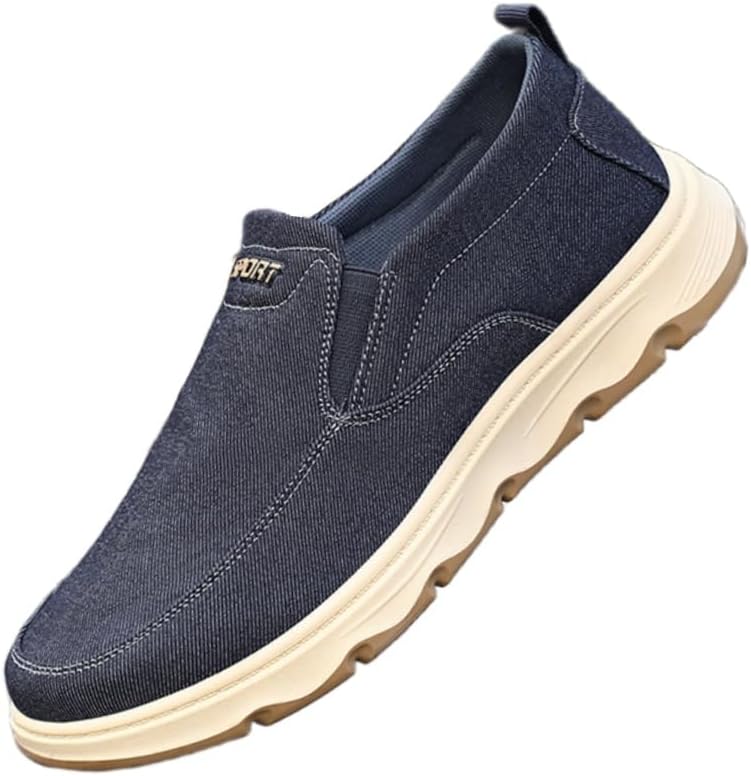 

Мужские лоферы без каблука - цельный стиль - обувь из холста - подходят для активного отдыха, вождения, прогулок и повседневной носки Fmshi, серый