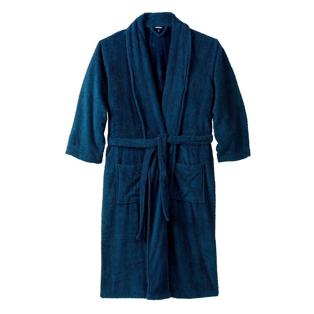 

Большой и высокий мужской махровый халат Kingsize с карманами KingSize, цвет Midnight Teal