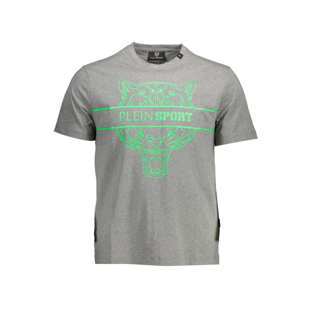 

Серая хлопковая мужская футболка Plein Sport