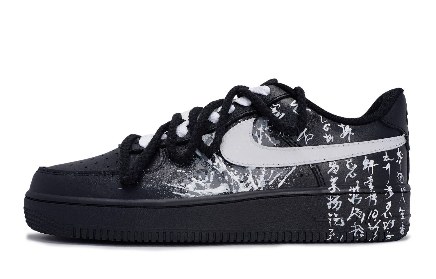 Nike Air Force 1 Антискользящие Износостойкие Низкие Кроссовки для Скейтбординга Унисекс Черный Белый Серый — фото 2